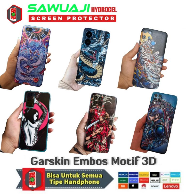 Jual Garskin Back Protector Embos 3D Skin Anti Jamur Oppo A57 A76 A96