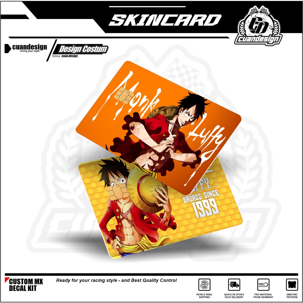 Jual ONE PIECE STIKER PELINDUNG KARTU SKIN CARD ATM SIM KTP E MONEY