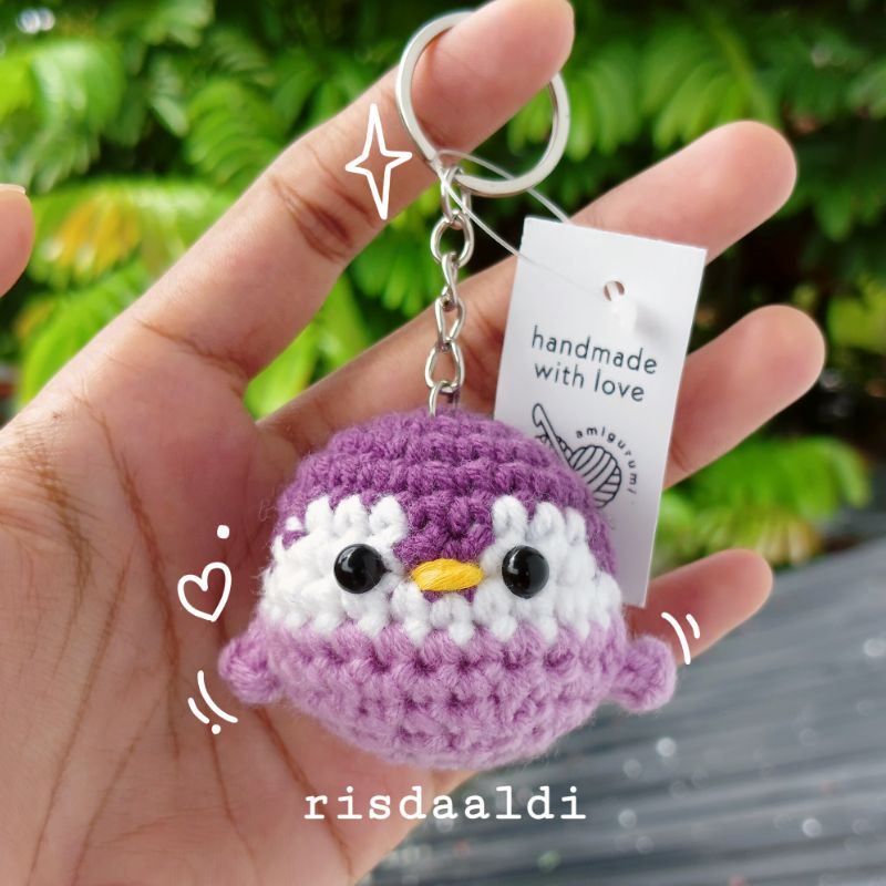 Jual Ready Stock Gantungan Kunci Amigurumi Keychain Penguin Milk