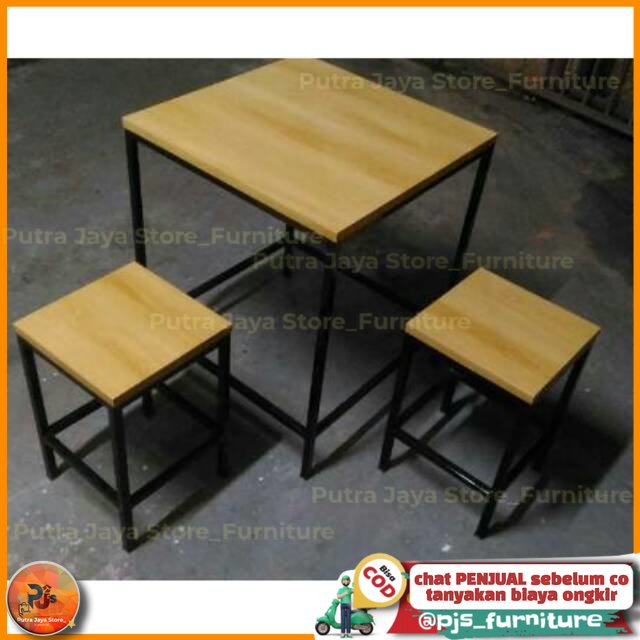 Jual 1 Set 1 Meja 2 Kursi Cafe Minimalis Industrial Meja Makan