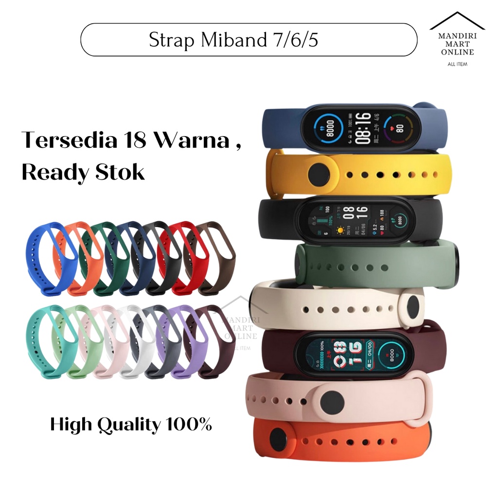 Jual Strap Miband Strap Silicone Tali Pengganti Xiaomi Mi Band