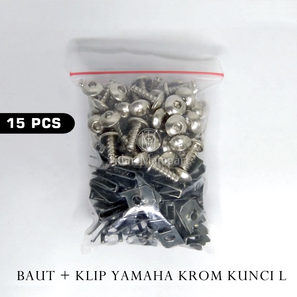 Jual 1 Pak Baut Klip Body Yamaha Crome 5x16 Kunci L Baut Klip Jupiter