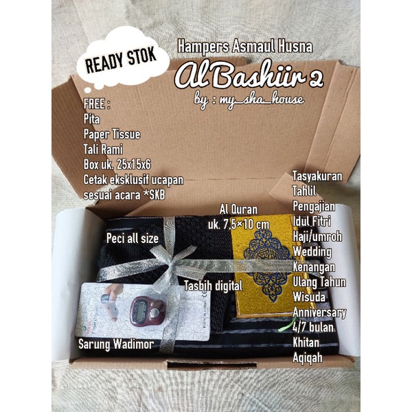 Jual Hampers AL BASHIIR Kado Hadiah Gift Box Muslim Souvenir Tahlil