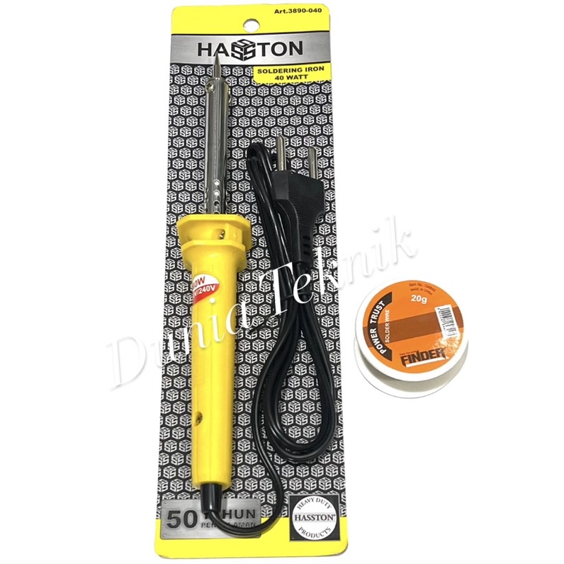 Jual HASSTON Prohex Solder Listrik 40 Watt Paket 2 Pcs Timah Solder 20g