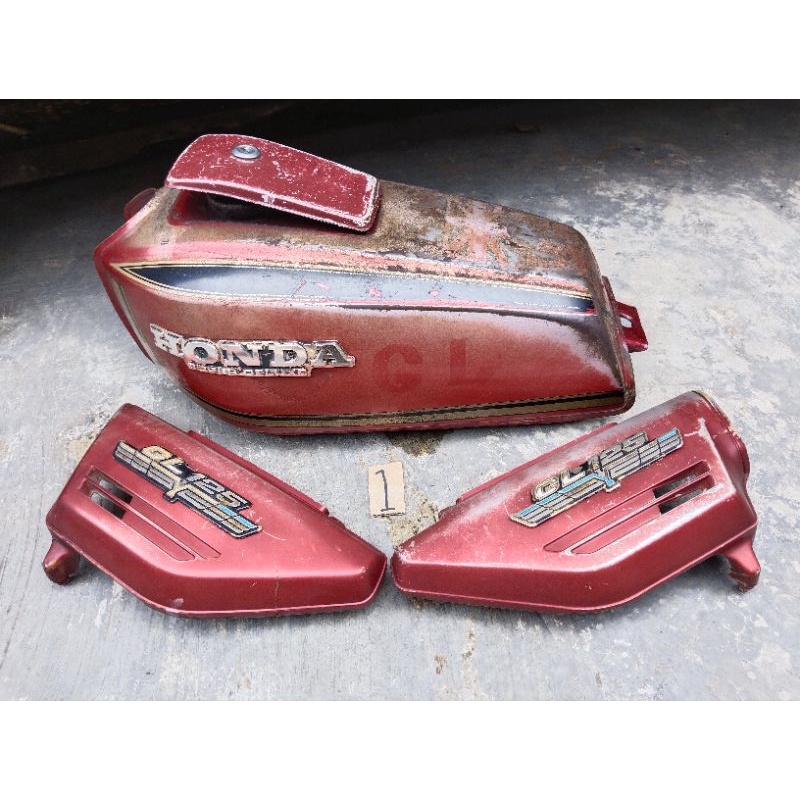 Jual Tangki Set Kempol Aki Original Paint Merah Cabe Busuk Honda Gl