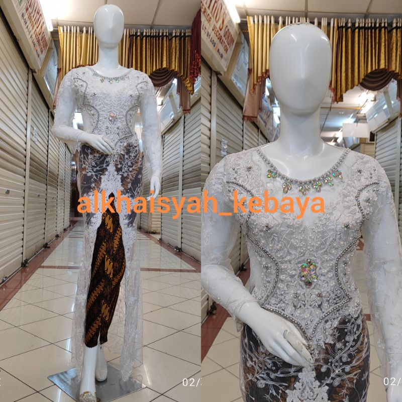 Jual KEBAYA AKAD NIKAH FULL PAYET MUTIARA SEMATA KAKI KEBAYA AKAD