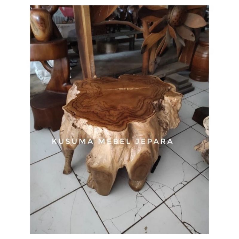 Jual Meja Tamu Teras Bonggol Akar Kayu Jati Diameter Cm Shopee