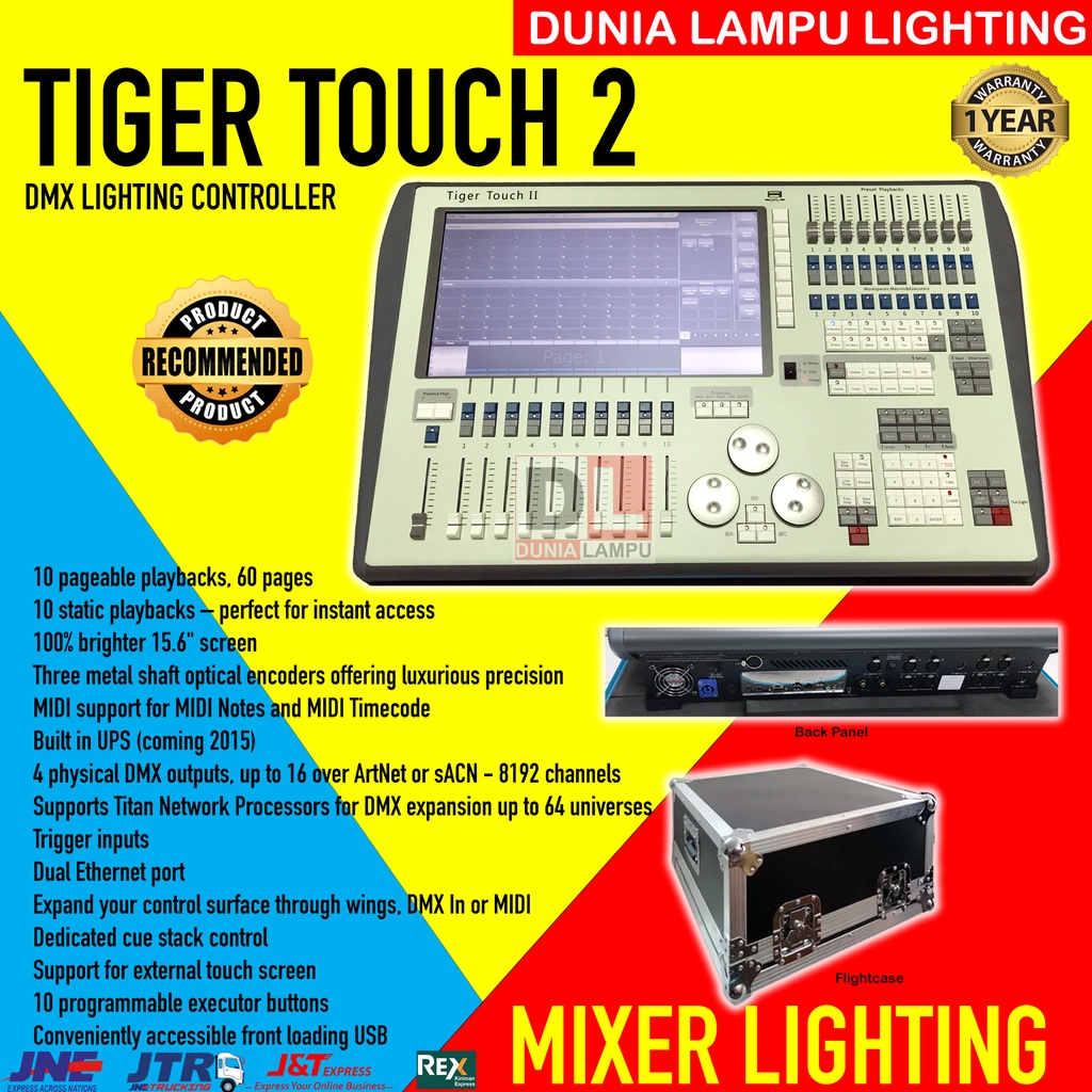 Jual Mixer Lampu Dmx Controller Tiger Touch 2 Versi 16 0 Lighting