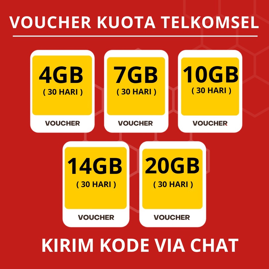 Jual Voucher Kuota Data Telkomsel Bulanan Gb Gb Gb Gb Gb