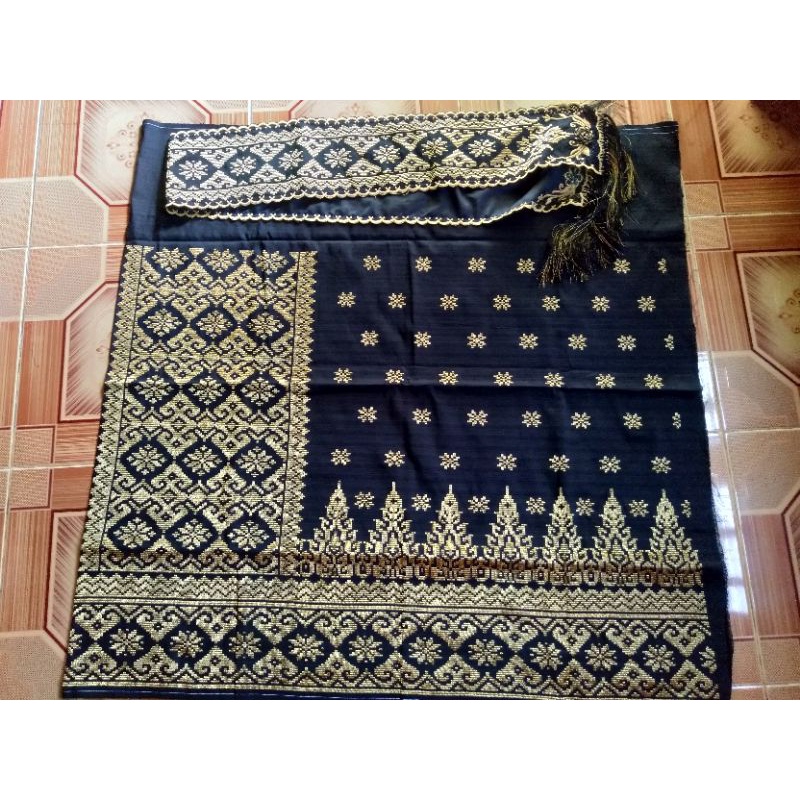 Jual Tenun Songket Melayu Bengkalis Riau Motif Pucuk Rebung Kepala