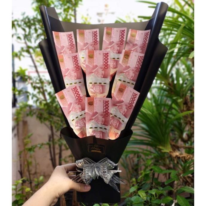 Jual Small Standing Money Bouquet Bucket Buket Bunga Uang Asli Kado