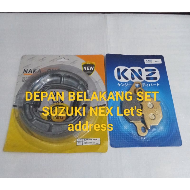 Jual Kampas Rem Depan Belakang Set Suzuki Nex Let S Address Paket