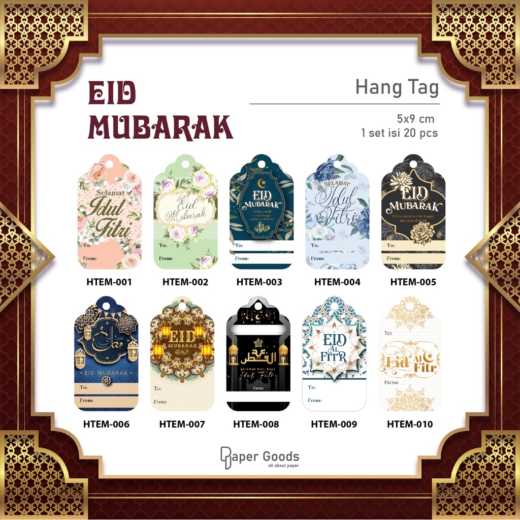 Jual Hangtag Ucapan Idul Fitri Eid Mubarak Al Fitr Shopee Indonesia