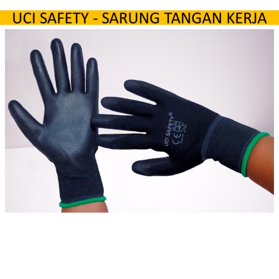 Jual Uci Safety Sarung Tangan Hitam Black Motor Bengkel Otomotif