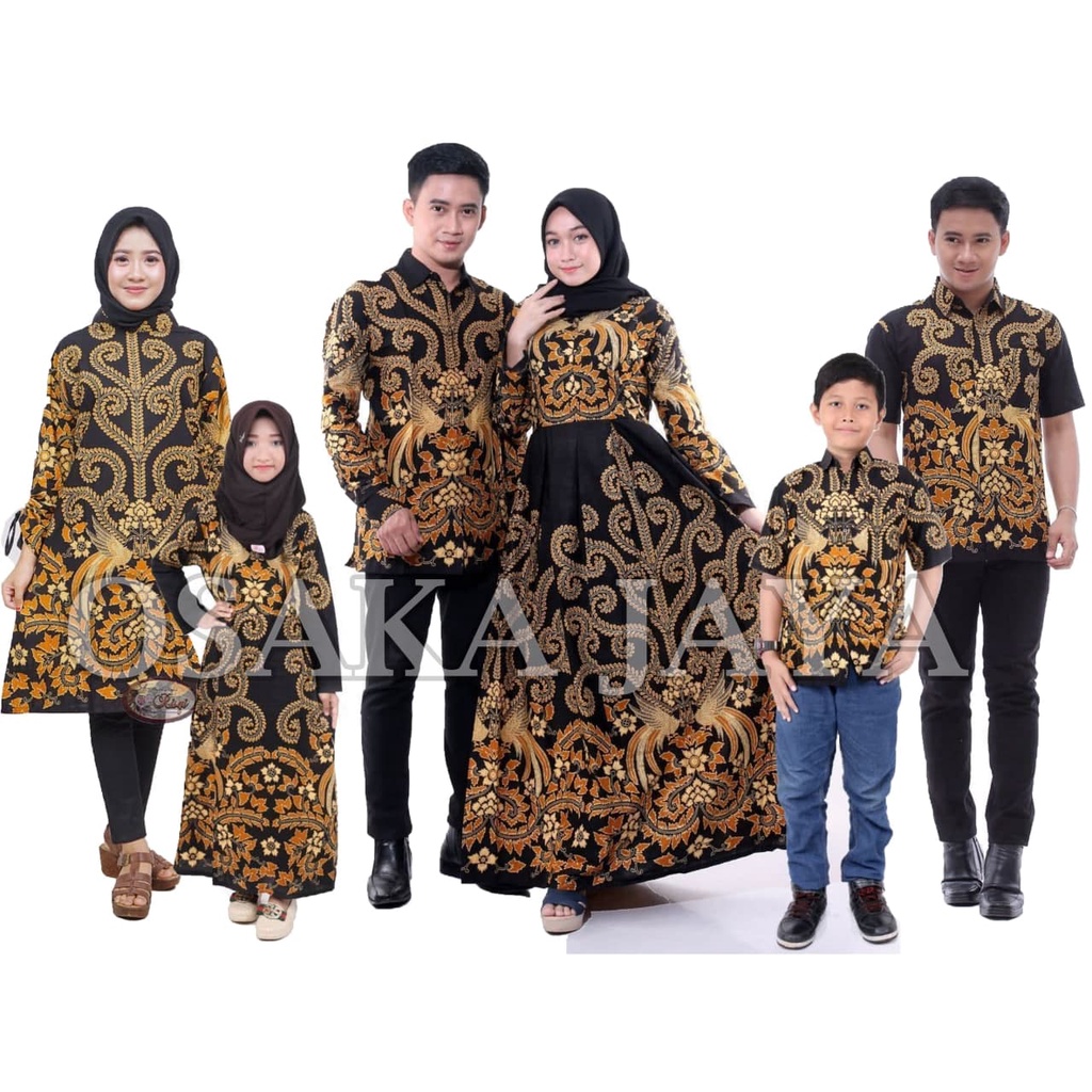 Jual Baju Batik Set Keluarga Couple Motif Batik Gurita Kuning Shopee