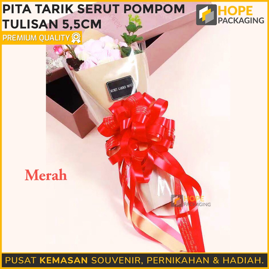 Jual Pita Tarik Serut Pompom Tulisan Jumbo Cm Pita Parcel Pita