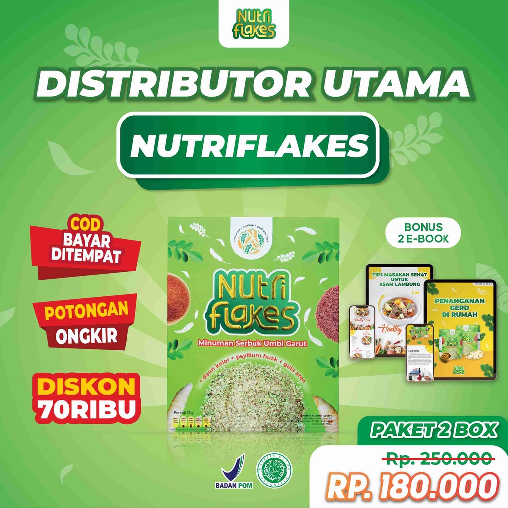 Jual Nutriflakes Sereal Umbi Garut With Psyillium Husk Untuk Asam