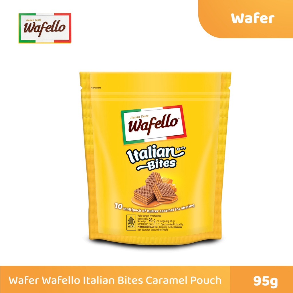 Jual Wafer Wafello Italian Bites Caramel Pouch Shopee Indonesia