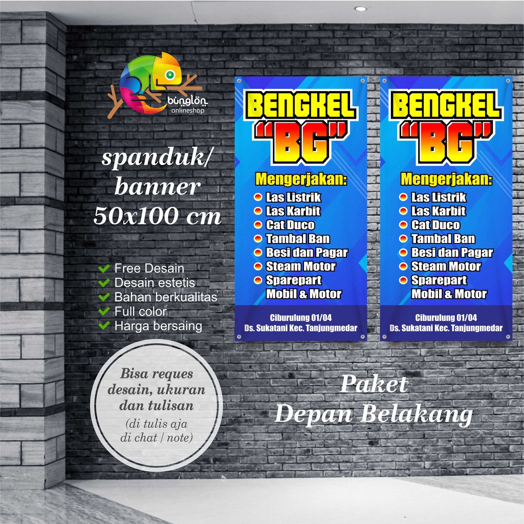 Jual Spanduk Banner Palng Bengkel Motor Bengkel Las Spanduk Bengkel