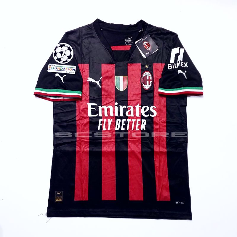 Jual Jersey Ac Milannn Home Full Patch Official Baju Kaos