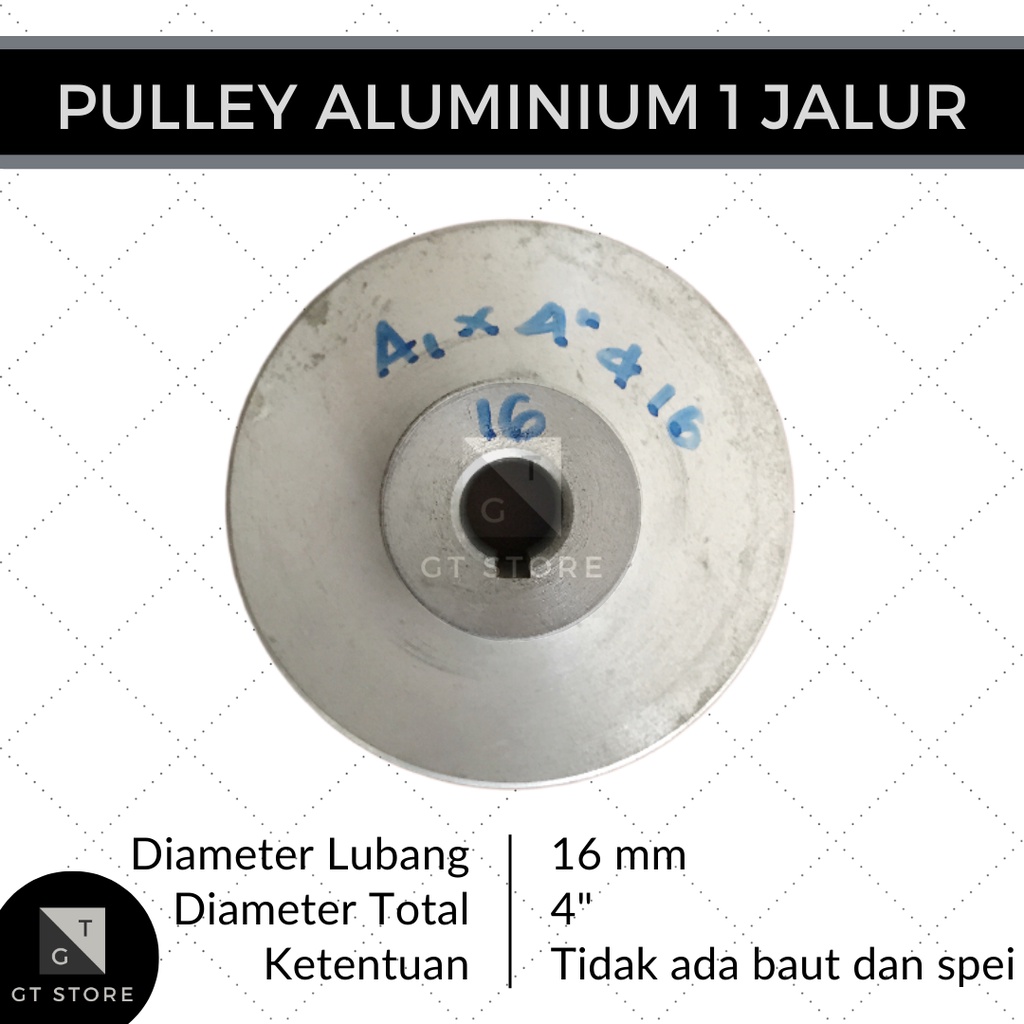 Jual Puli Pully Pulley Aluminium Dinamo Mesin Kompresor A1 4 Inch As 16