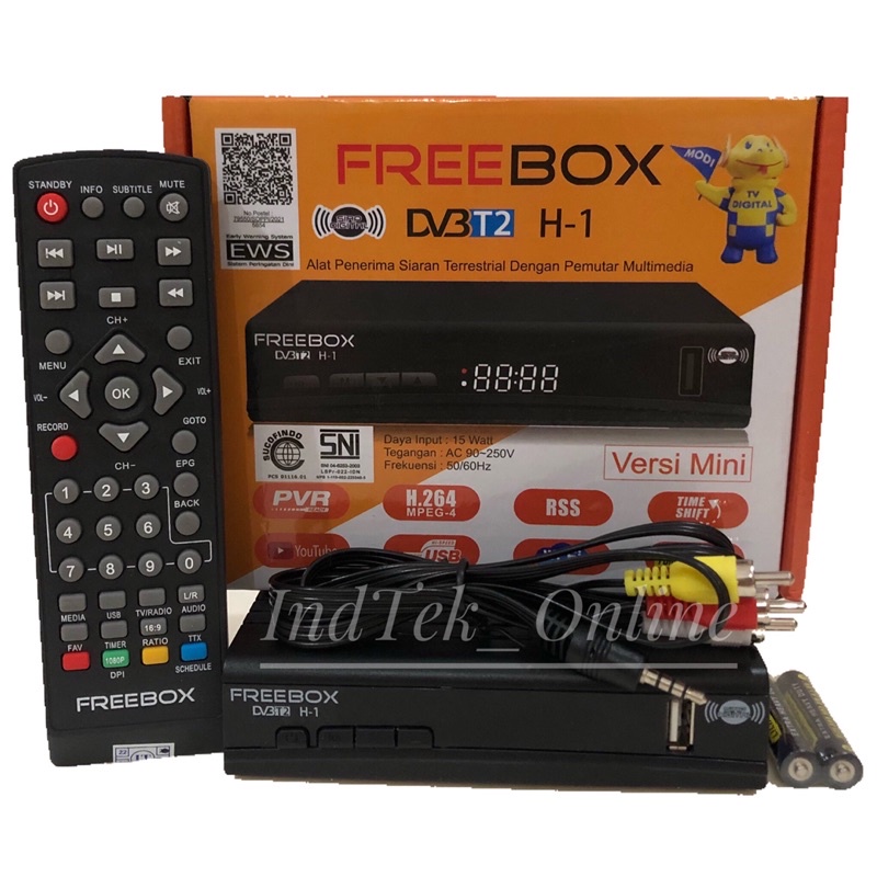 Jual Receiver TV Set Top Box STB FREEBOX H 1 DVB T2 Digital DVBT2