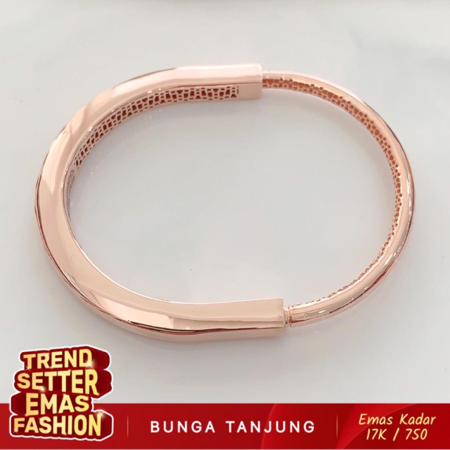 Jual GELANG BANGLE GEMBOK EMAS 17K BUNGA TANJUNG GOLD Shopee