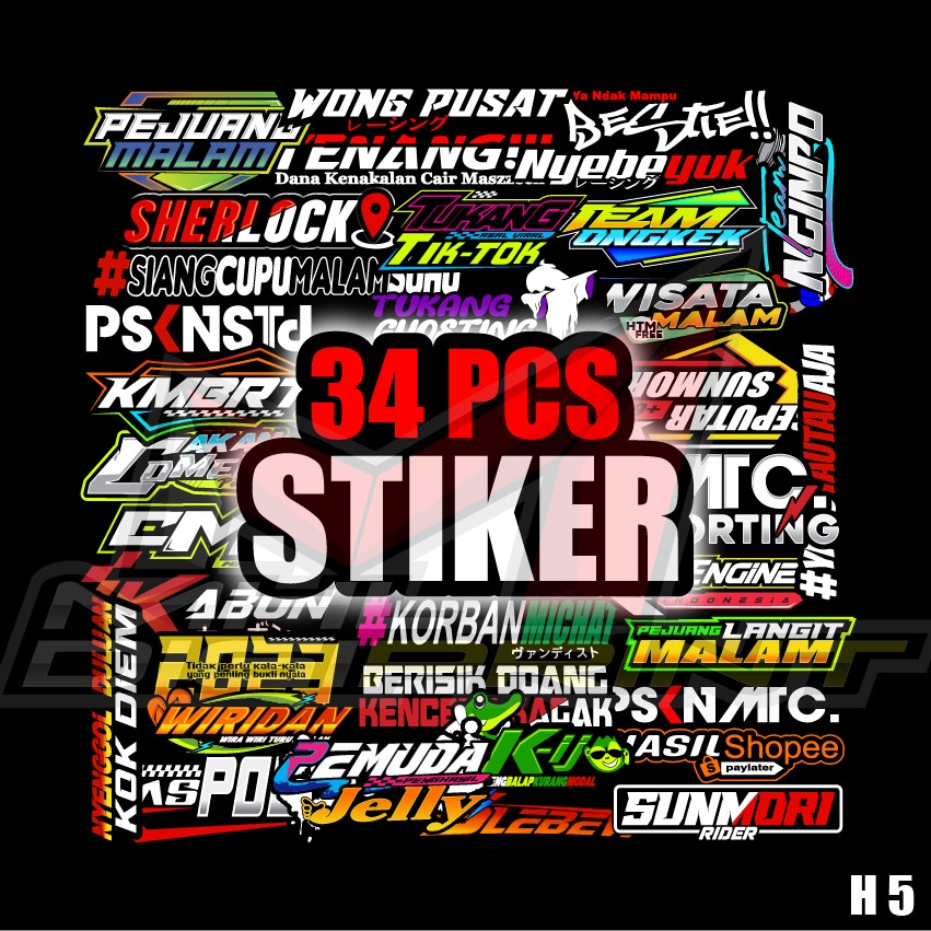 Jual Stiker Racing Kata Kata Viral Isi Pcs Kode H Shopee