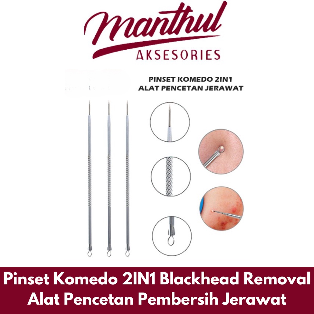 Jual Pinset Komedo 2IN1 Blackhead Removal Alat Pencetan Pembersih