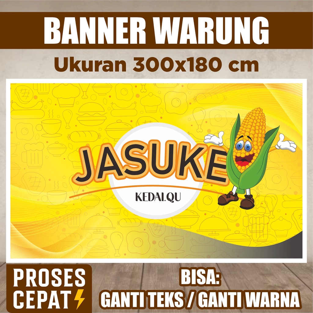 Jual Cetak Spanduk Banner Warung JASUKE Makanan Ringan Camilan