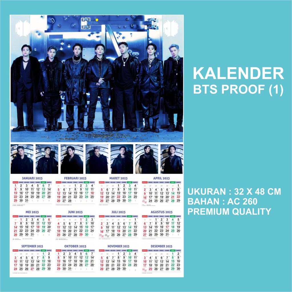 Jual READY STOCK KALENDER 2024 BTS ALL MEMBER KALENDER KPOP MURAH