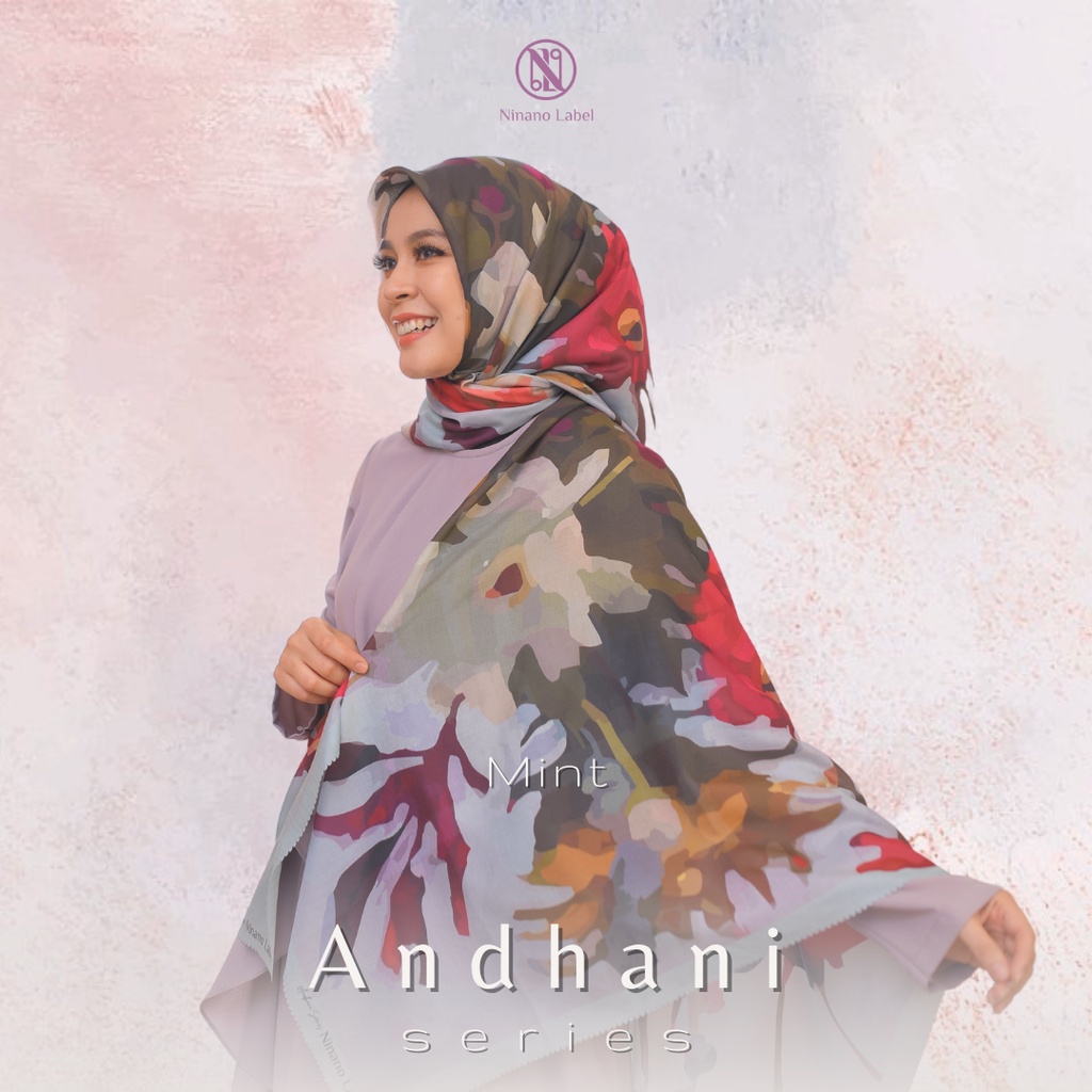 Jual Andhani Series Ninano Label Hijab Segi Empat Motif Voal