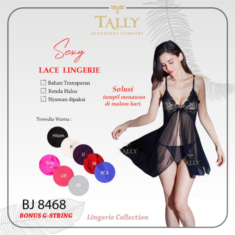 Jual TALLY BAJU TIDUR LINGERIE 8468 I FREE SIZE BAHAN LACE BROKAT