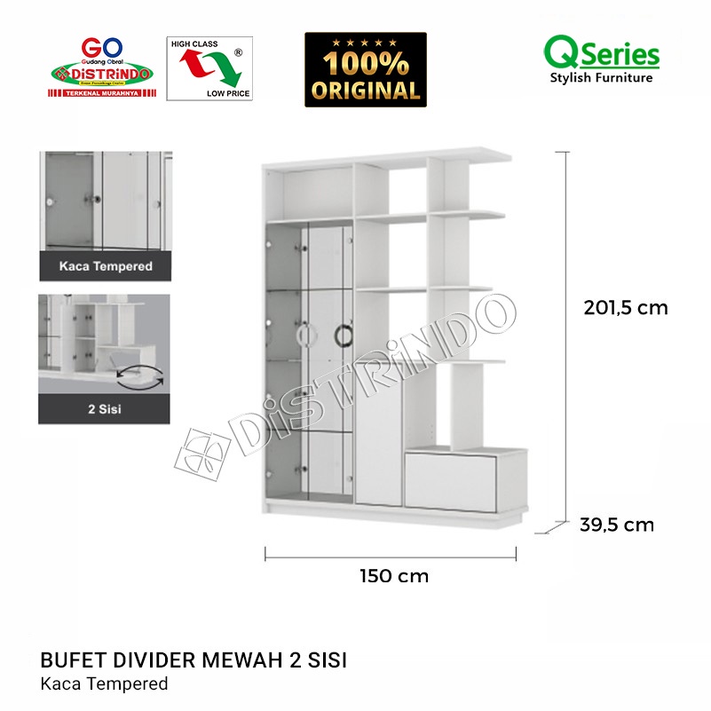 Jual Lemari Hias Bufet Divider Penyekat Ruangan Lemari Display