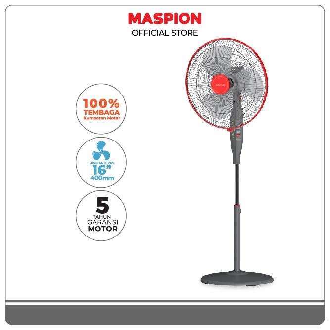 Jual Maspion Stand Fan Kipas Angin Berdiri 16 Inch EX 172 S Shopee