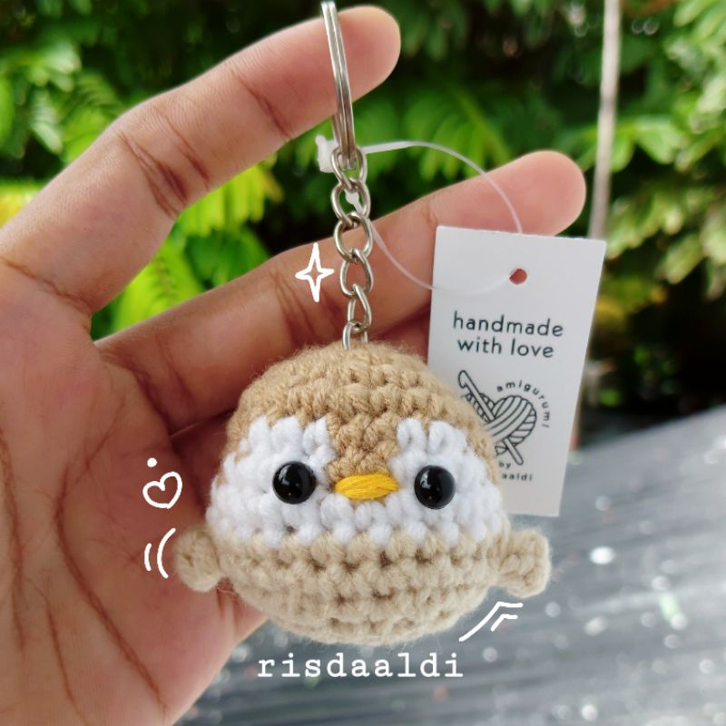 Jual Ready Stock Gantungan Kunci Amigurumi Keychain Penguin Milk