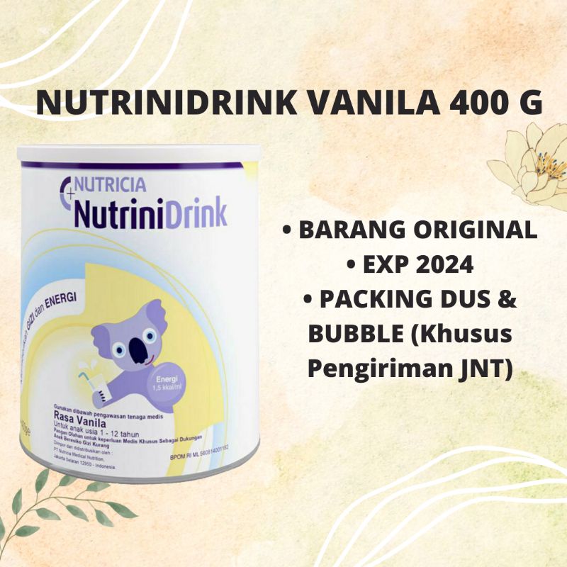 Jual NUTRINIDRINK 400 Gr 400gram RASA VANILA READY STOCK EXP NOV 24