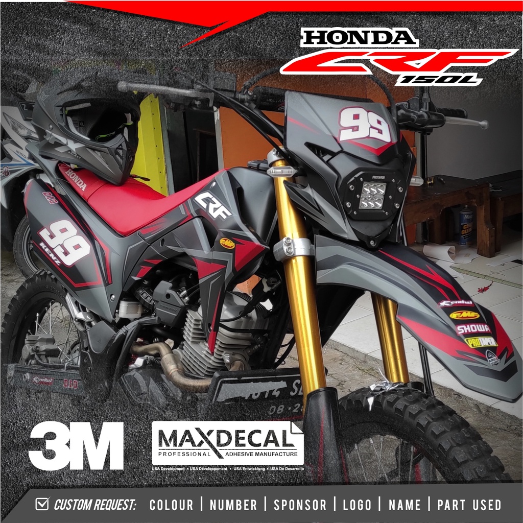 Jual Decal CRF 150 L Black Doft Stiker Premium Maxdecal 3M Bisa Custom