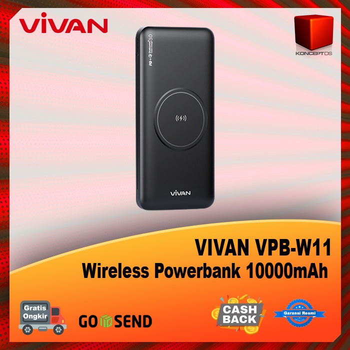 Jual VIVAN VPB W11 Wireless Powerbank 10000mAh QC PD Black Shopee