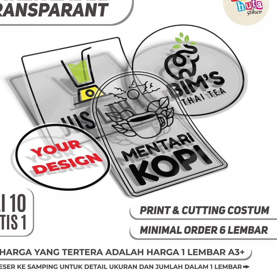 Jual Ria Cetak Stiker Label Transparan Label Makanan Transparan