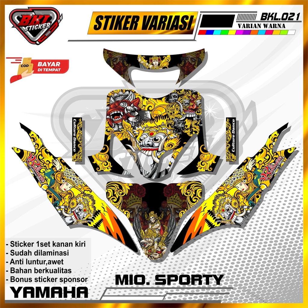 Jual Stiker Striping Decal Variasi Lis Mio Sporty Full Body Desain