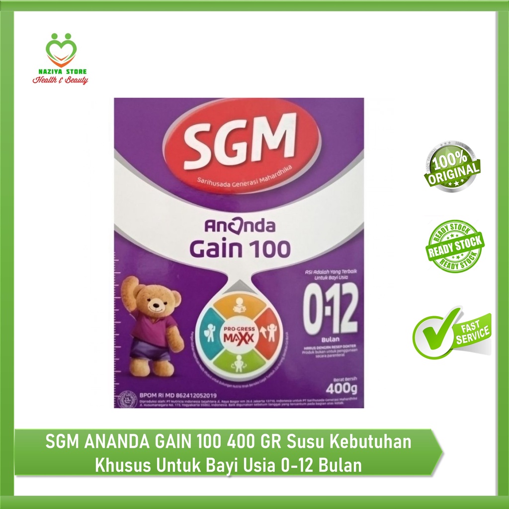 Jual SGM ANANDA GAIN 100 400 GR Untuk Bayi Usia 0 12 Bulan Susu