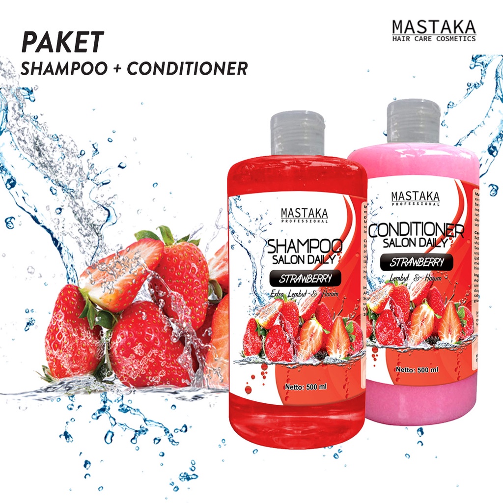 Jual PAKET Shampoo Salon STRAWBERRY Shampoo Conditioner Salon Daily