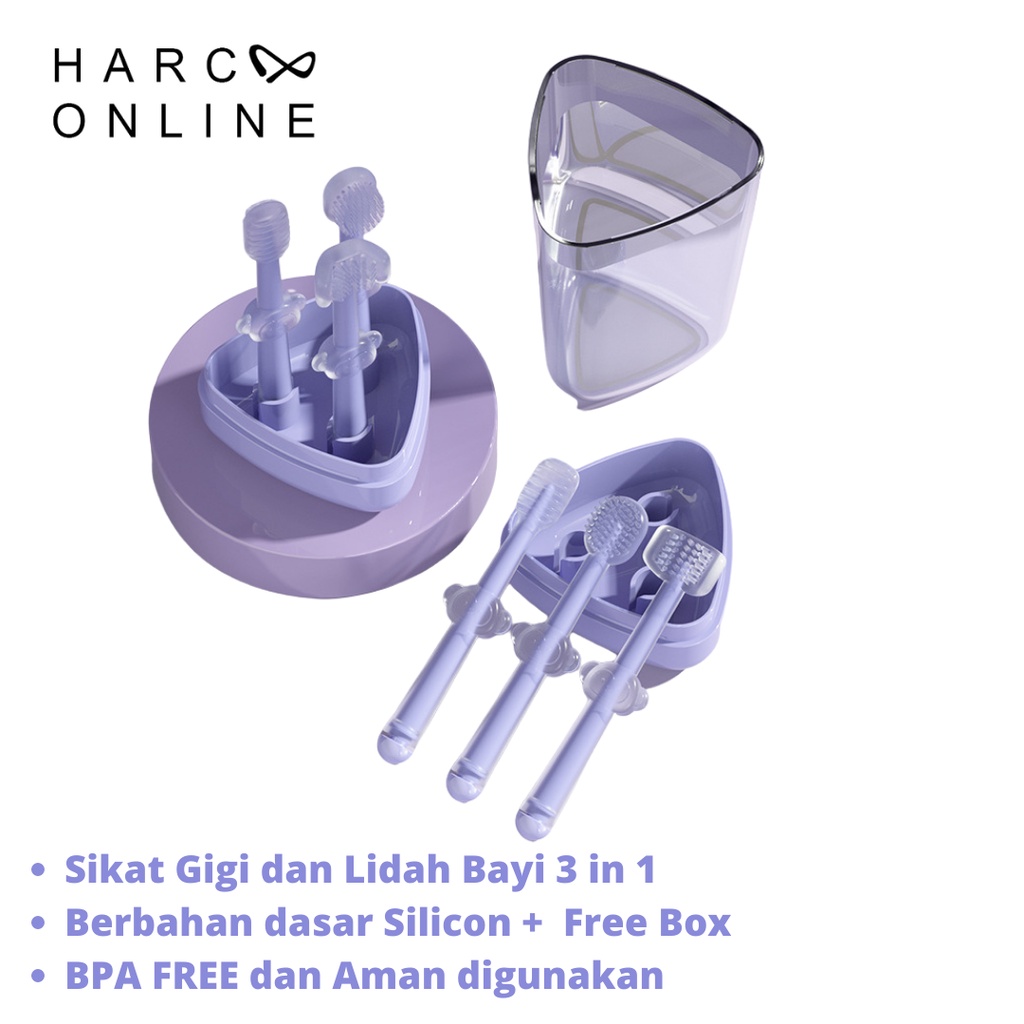 Jual HARCOO ONLINE Sikat Lidah Dan Gigi Silicon BPA FREE Untuk