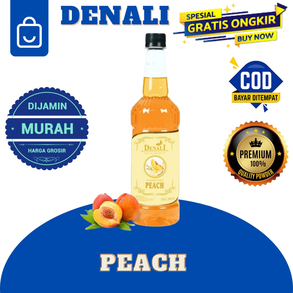 Jual DENALI SYRUP PEACH SIRUP RASA BUAH PERSIK KEKINIAN Shopee Indonesia