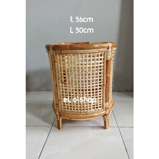 Jual Standing Pot Tempat Pot Keranjang Bunga Planter Rattan Rotan