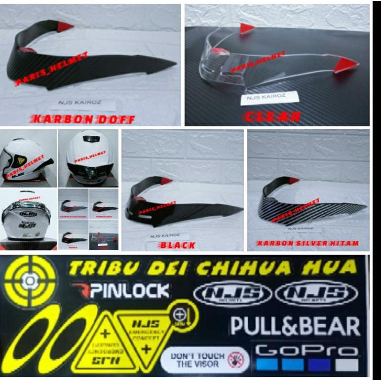 Jual Muraah Spoiler Helm Njs Kairoz Spoiler D Bonus Stiker Visor Set