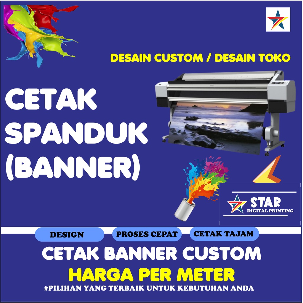 Jual Cetak Banner Spanduk Baliho Hasil Tajam Pekat Sehari Jadi