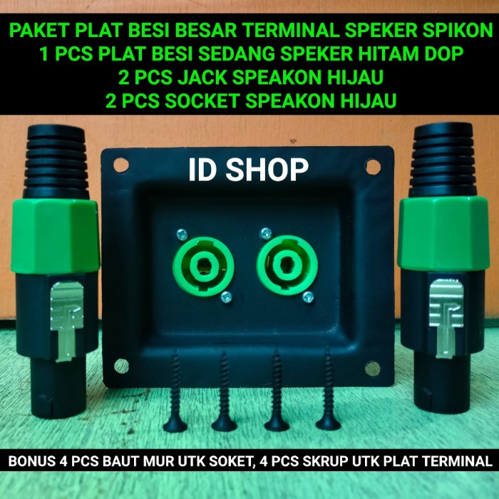 Jual Promo Terminal Speaker Plat Besi Isi Soket Speakon Jak Spicon