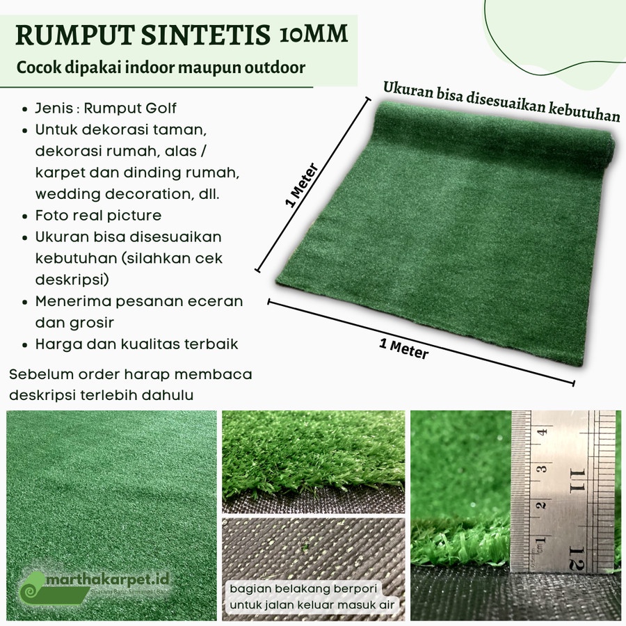 Jual Mm Karpet Rumput Palsu Rumput Sintetis Cm X Cm Harga Per